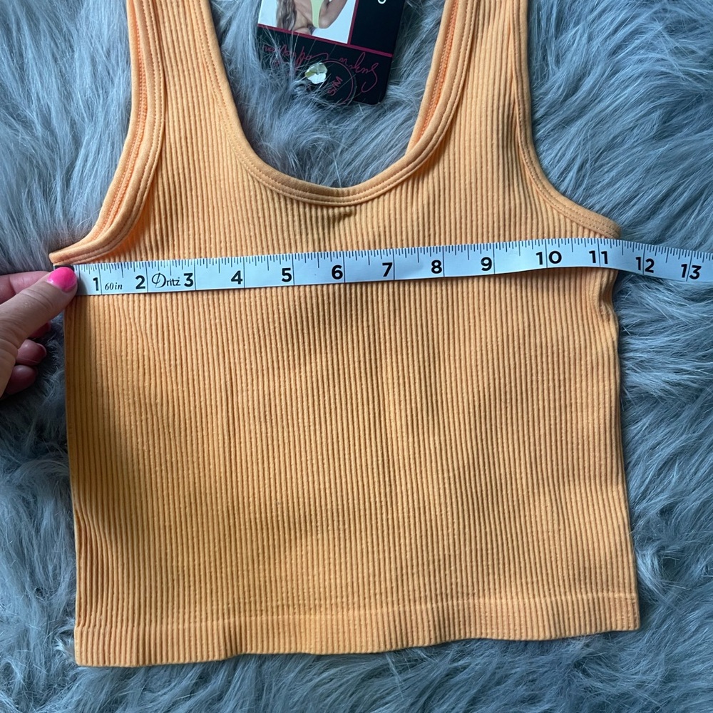 ☀️Orange Ribbed Tank Top - Picture 5 of 6